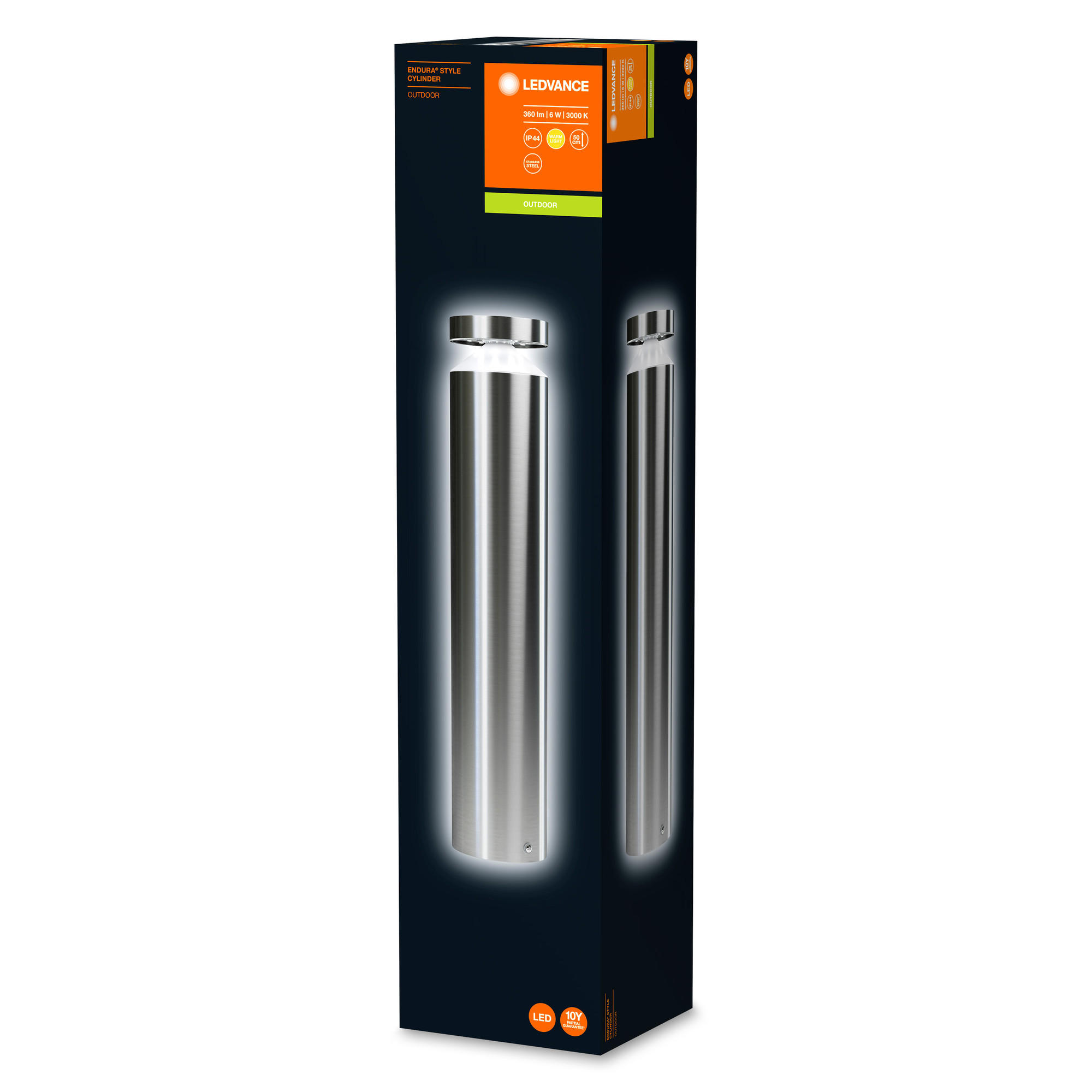 WEGELEUCHTE Endura 10,2/10,2/50 cm   - Silberfarben, Basics, Kunststoff/Metall (10,2/10,2/50cm) - Ledvance