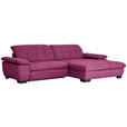 ECKSOFA in Webstoff Lila  - Lila/Schwarz, Design, Textil/Metall (265/180cm) - Carryhome