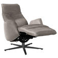 RELAXSESSEL in Leder Graubraun  - Anthrazit/Graubraun, Design, Leder/Metall (71/114/84cm) - Johann Jakob