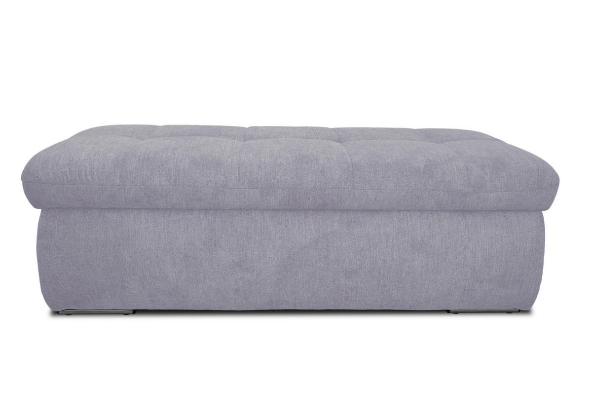 HOCKER Mikrofaser Grau  - Chromfarben/Grau, KONVENTIONELL, Textil/Metall (136/43/64cm) - MID.YOU