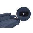 ECKSOFA in Webstoff Dunkelblau  - Schwarz/Dunkelblau, KONVENTIONELL, Textil/Metall (182/279cm) - Hom`in