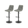 BARHOCKER Mikrofaser Grau Stahl Typenauswahl, Sitzfläche 360° drehbar, abwischbar  - Grau, MODERN, Textil/Metall (43/91-113/44cm) - MID.YOU