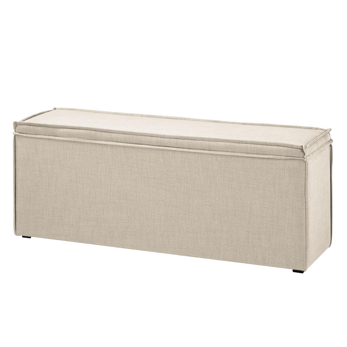 BETTBANK 140/51/40 cm   - Beige/Schwarz, Design, Kunststoff/Textil (140/51/40cm) - home24