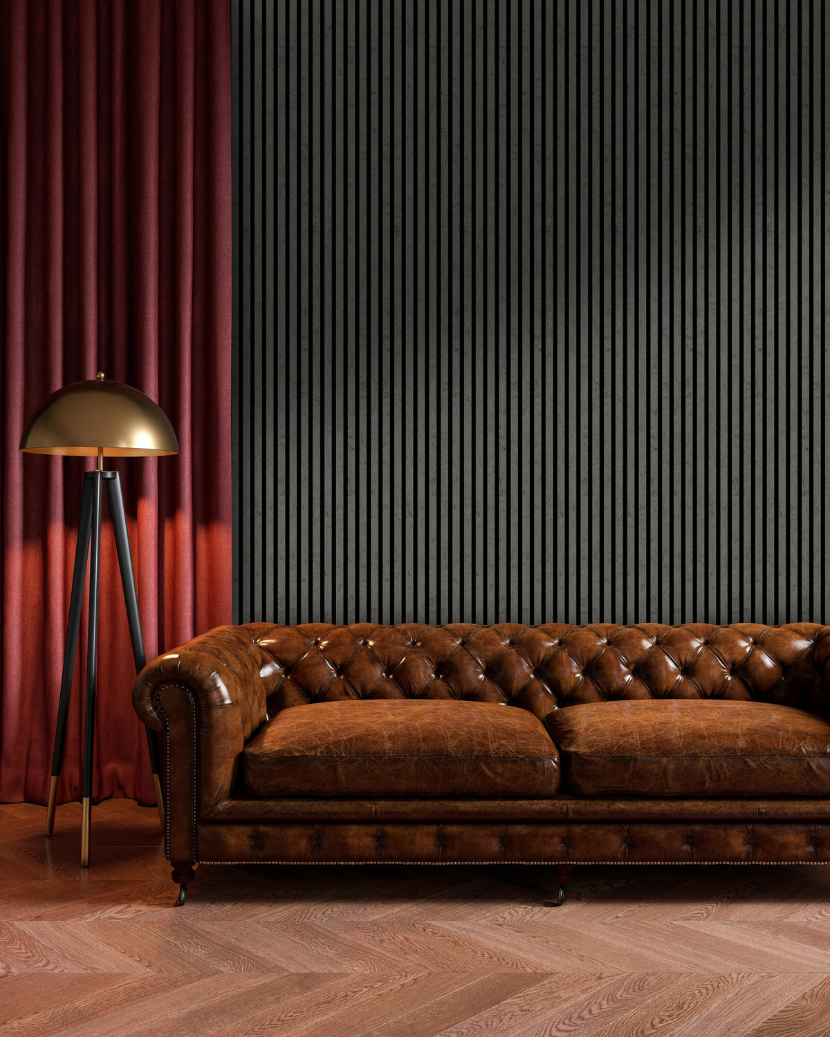 AKUSTIKPANEEL Beton Dunkel 3-seitig  foliert 57.25/1.9/267 cm  - Grau, KONVENTIONELL, Holzwerkstoff/Textil (57.25/1.9/267cm)