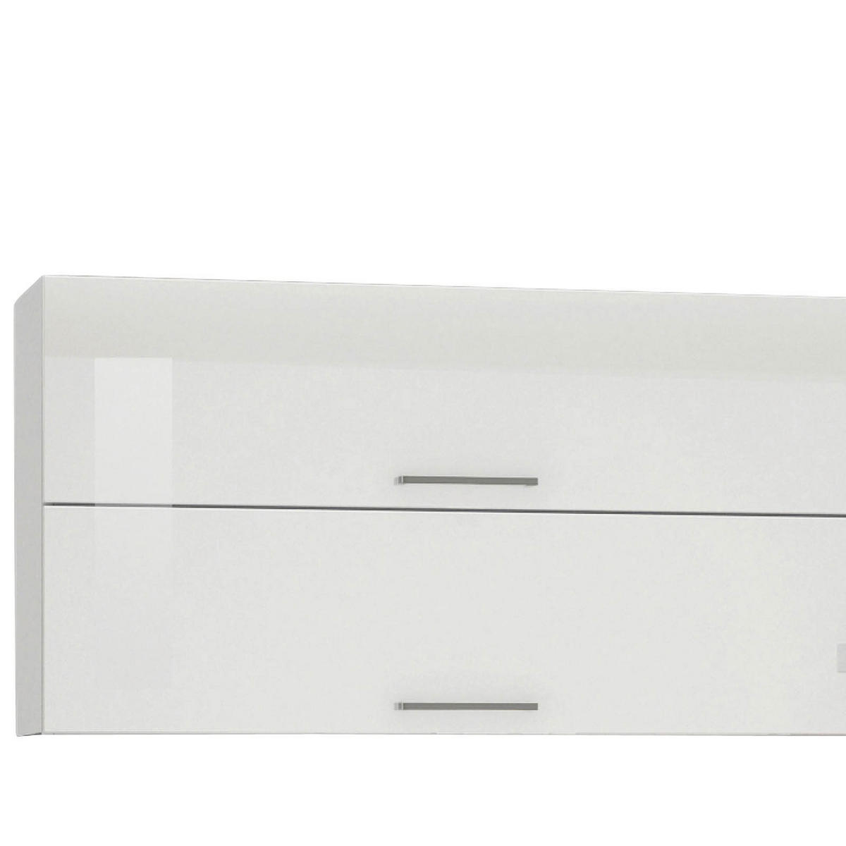 KÜCHENBLOCK 220 cm   in Weiss, Eichefarben, Weiss Hochglanz  - Weiss Hochglanz/Chromfarben, Modern, Holzwerkstoff/Metall (220cm) - Held