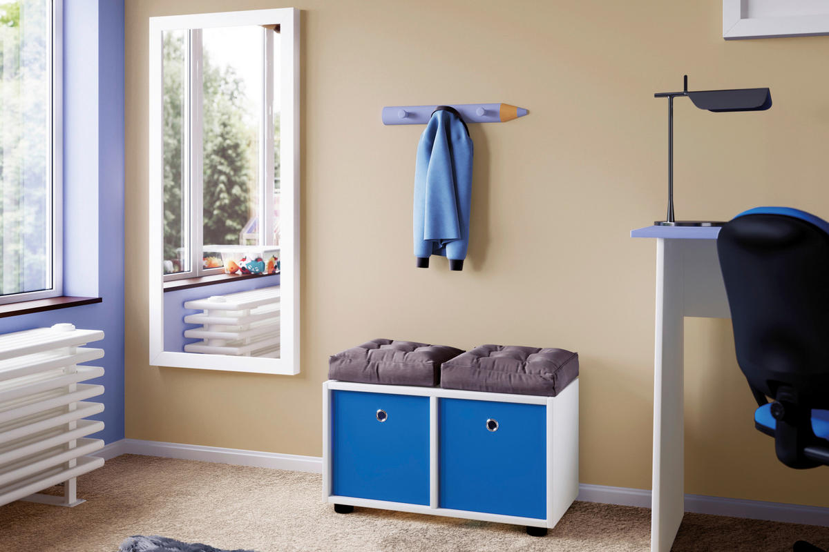 HAKENLEISTE  in Blau  - Blau, Design, Holzwerkstoff (37/5/6cm) - MID.YOU