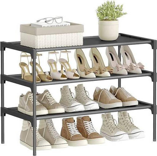 SCHUHREGAL Schwarz  - Schwarz, Trend, Kunststoff/Textil (62,3/53,5/29,7cm) - Boxxx