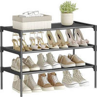 SCHUHREGAL Schwarz  - Schwarz, Trend, Kunststoff/Textil (62,3/53,5/29,7cm) - Boxxx