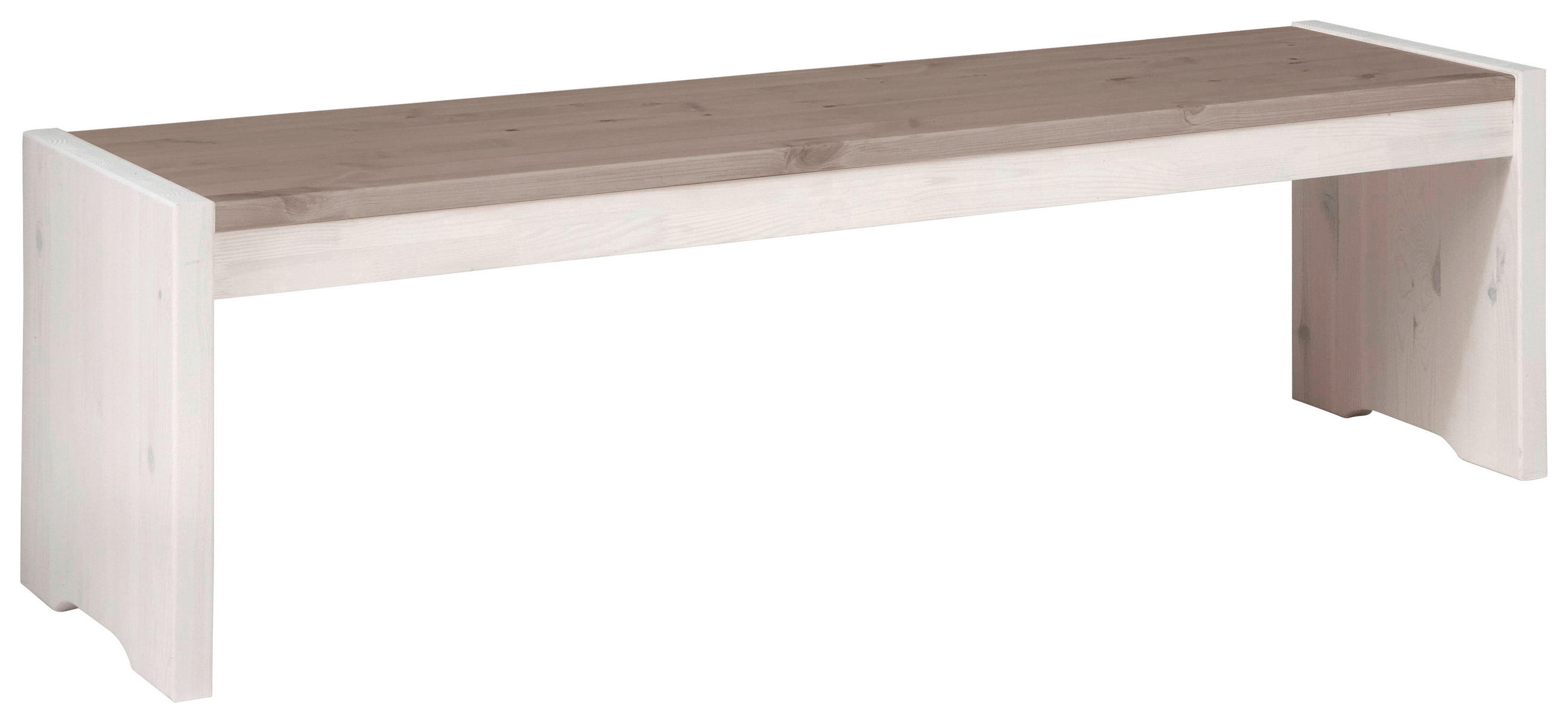 SITZBANK Kiefer massiv Grau, Weiß - Weiß/Grau, Design, Holz (160/48/40cm) - Carryhome