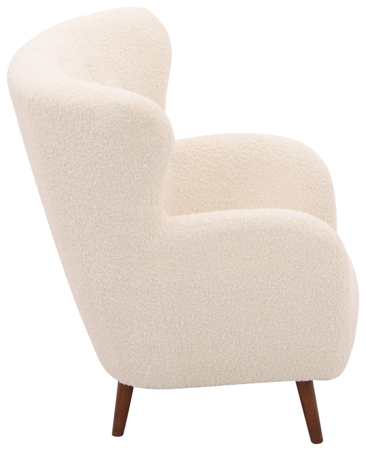 SESSEL in Teddystoff Weiß  - Kastanienfarben/Weiß, Design, Holz/Textil (90/98/88cm) - Livetastic
