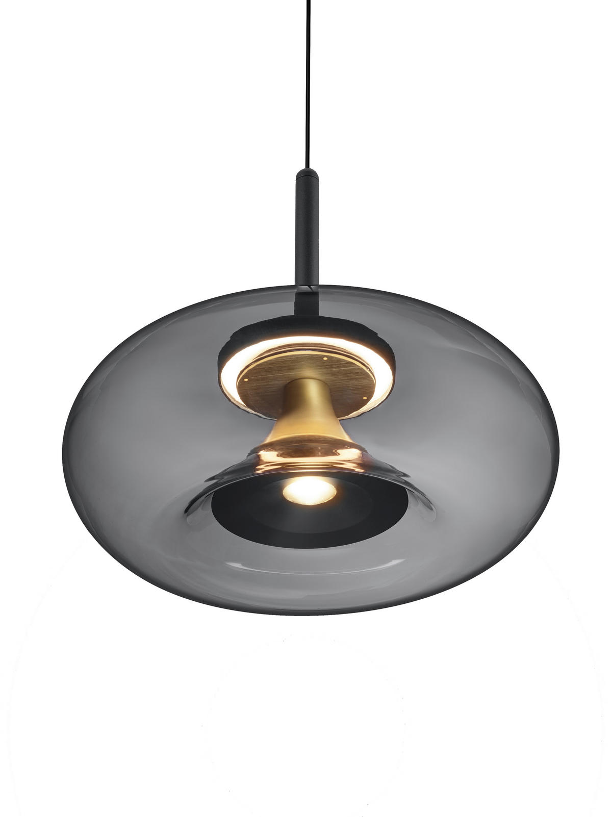 LED-PENDELLEUCHTE 32/210 cm  - Goldfarben/Schwarz, Design, Metall (32/210cm) - Helestra