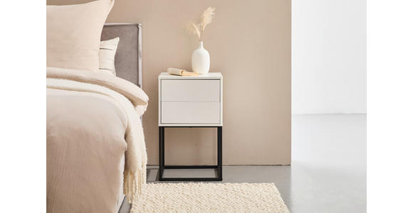 NACHTSCHRANK 40/65/38,5 cm  - Schwarz/Weiß, Design, Holzwerkstoff/Metall (40/65/38,5cm) - Carryhome