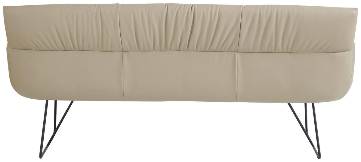 SITZBANK 200/89/66 cm Echtleder Schwarz, Cappuccino  - Schwarz/Cappuccino, Design, Leder/Metall (200/89/66cm) - Dieter Knoll