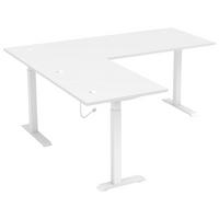 ECKSCHREIBTISCH 185/177/72-120 cm Weiß höhenverstellbar, Kabeldurchlass, seitenverkehrt montierbar, Memoryschalter  - Weiß, KONVENTIONELL, Holzwerkstoff/Metall (185/177/72-120cm) - Voleo