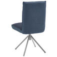 STUHL  Beinauswahl, Lederauswahl, Stoffauswahl, Typenauswahl, Sitzfläche 180° drehbar Flachgewebe  - Blau/Edelstahlfarben, Design, Textil/Metall (49/93/59cm) - Dieter Knoll