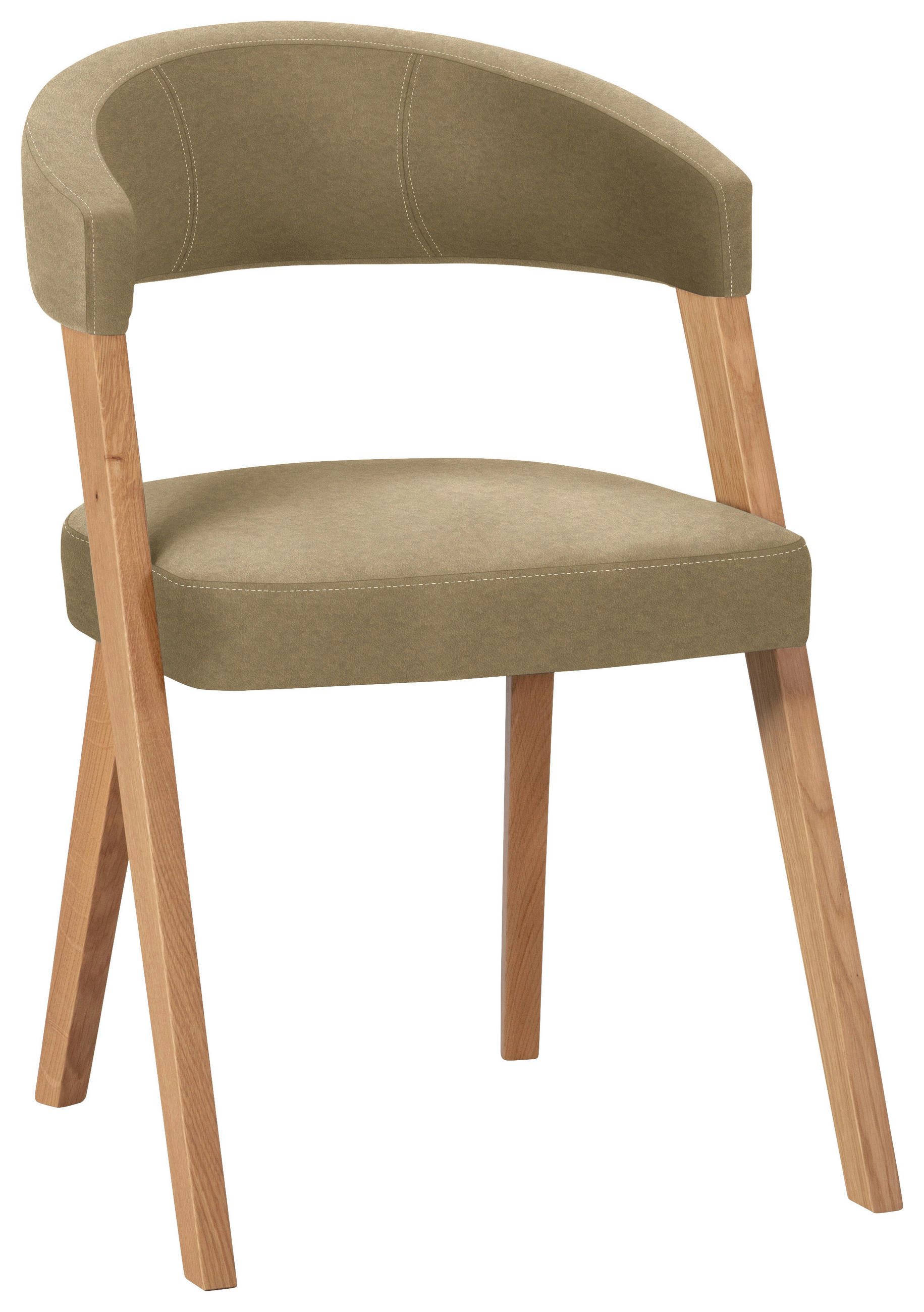 STUHL in Holz, Textil Olivgrün, Wildeiche  - Wildeiche/Eichefarben, MODERN, Holz/Textil (56/81/66cm) - Venda