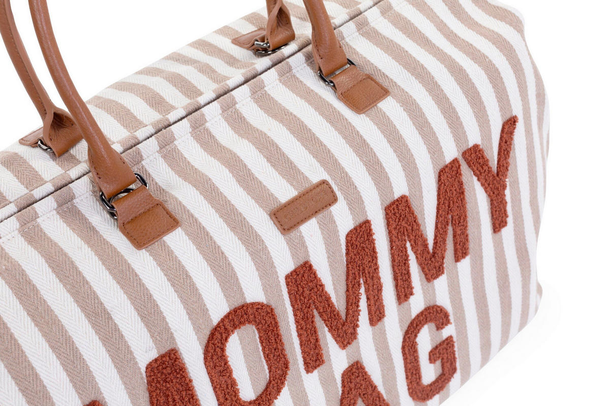 WICKELTASCHE Mommy Bag Terracotta Nude Streifen  - Beige/Terracotta, KONVENTIONELL, Kunststoff/Textil (55/30/40cm) - Childhome