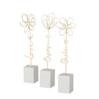 SZOBOR - aranyszínű/fehér, Basics, kő/fém (4,8/4,8/30cm)