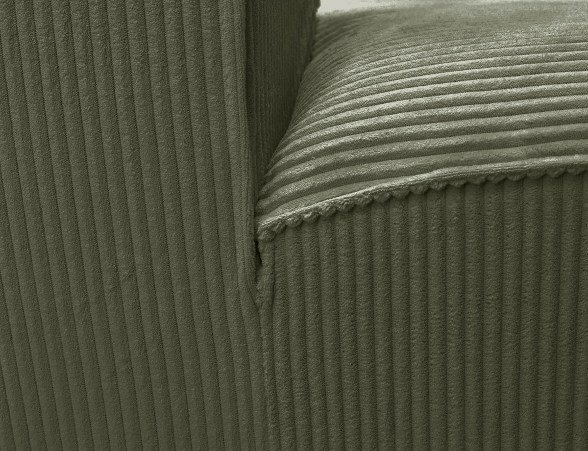 ECKSOFA ANTHONY Grün Cord  - Schwarz/Grün, Design, Kunststoff/Textil (275/163cm) - MID.YOU