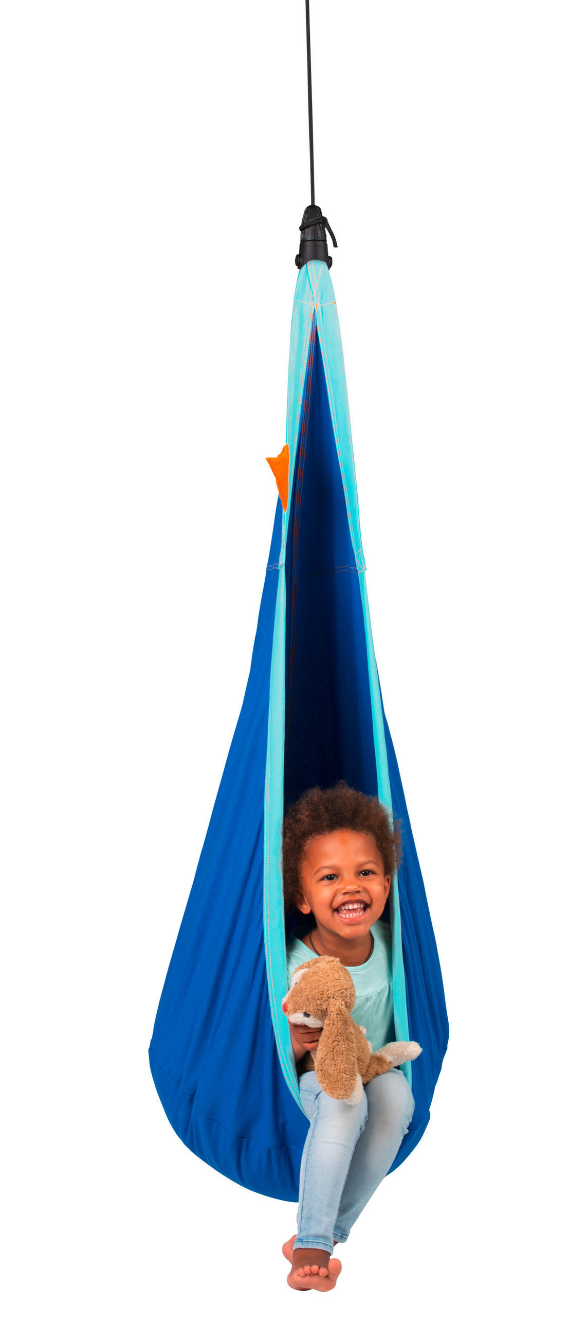 KINDERHÄNGESESSEL 70/200-400/150 cm  - Blau/Orange, KONVENTIONELL, Textil (70/200-400/150cm) - La Siesta