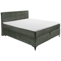 BOXSPRINGBETT 180/200 cm  in Dunkelgrün  - Dunkelgrün/Schwarz, Design, Holzwerkstoff/Kunststoff (180/200cm) - Xora