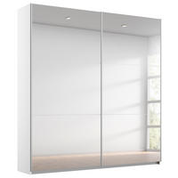 SCHWEBETÜRENSCHRANK 175/210/59 cm,  in Silberfarben, Weiß, 2 Tür(en)  - Silberfarben/Alufarben, MODERN, Glas/Holzwerkstoff (175/210/59cm) - Rauch Möbel