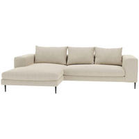 ECKSOFA in Struktur Beige  - Beige/Schwarz, Modern, Textil/Metall (170/325cm) - Trendmanufaktur