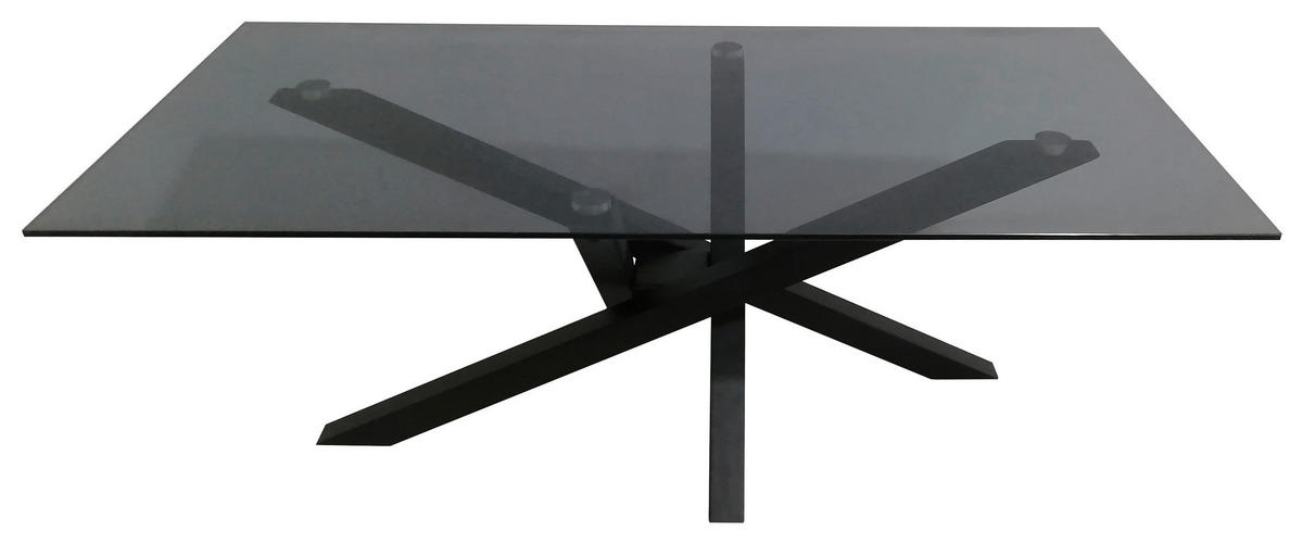 TABLE BASSE in Metall, Glas 120/60/45 cm  - Schwarz/Grau, Design, Glas/Metall (120/60/45cm) - Xora