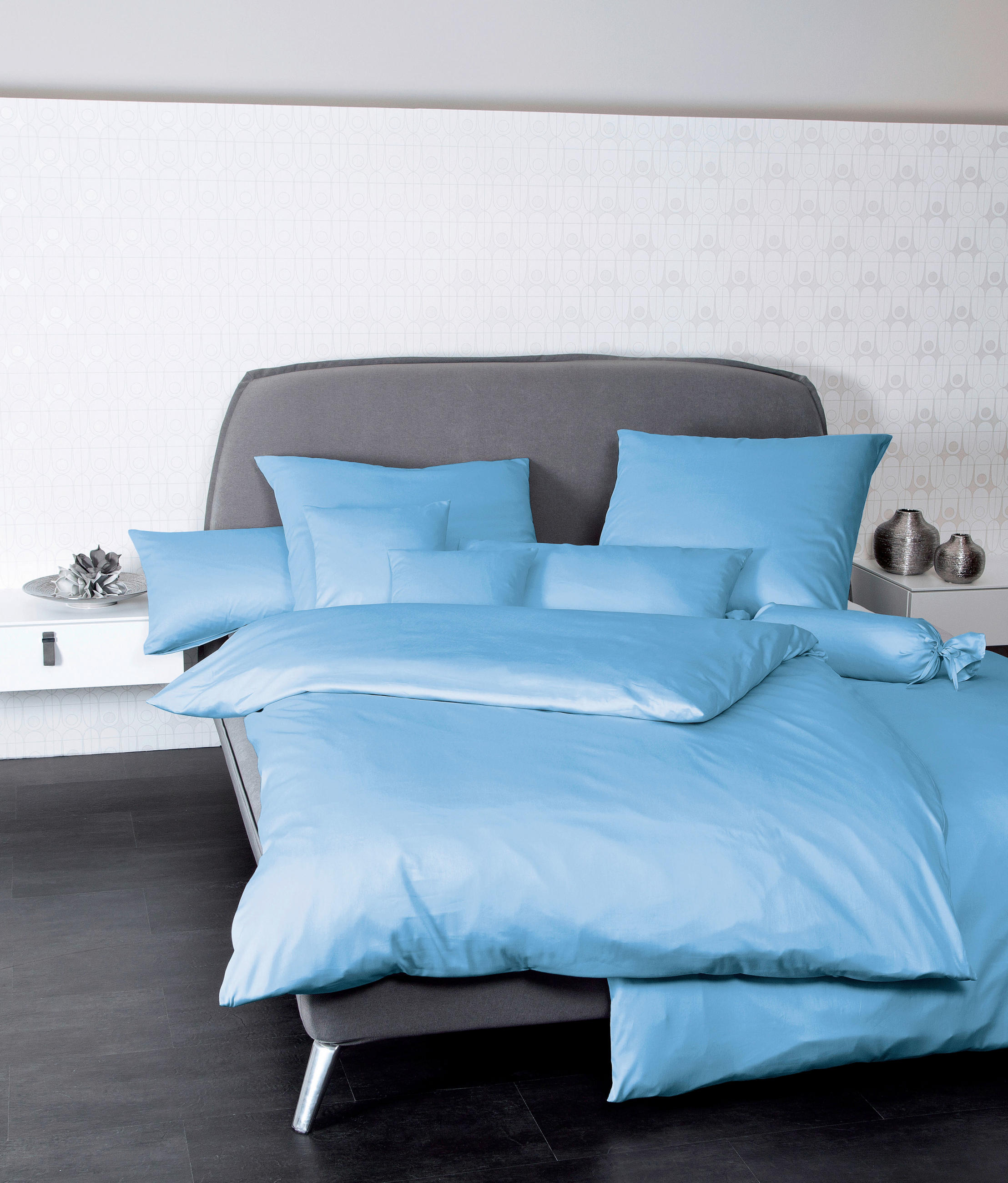 NACKENROLLENBEZUG Giacomo 15/40 cm  - Hellblau, Basics, Textil (15/40cm) - Janine