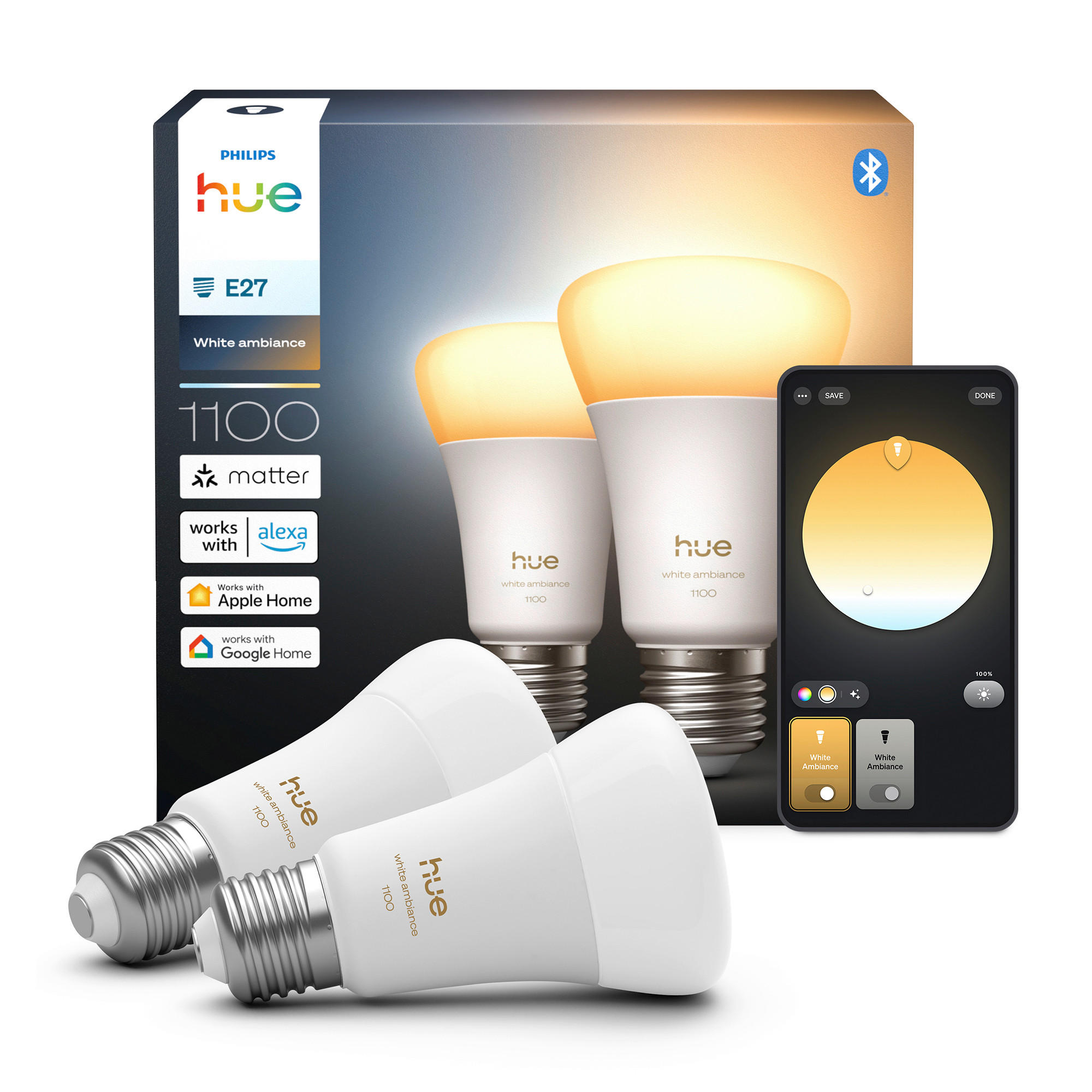 LED-LEUCHTMITTEL   E27 8,1 W  - Weiss, Basics, Kunststoff (6/11,2/6cm) - Philips HUE
