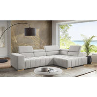 ECKSOFA in Chenille Beige  - Beige/Naturfarben, Design, Holz/Textil (307/201cm) - Livetastic