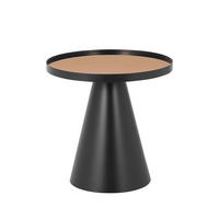 COUCHTISCH Spiegelglas 45,6/45,6/45 cm rund Braun, Schwarz  - Schwarz/Braun, Trend, Glas/Metall (45,6/45,6/45cm) - Novel