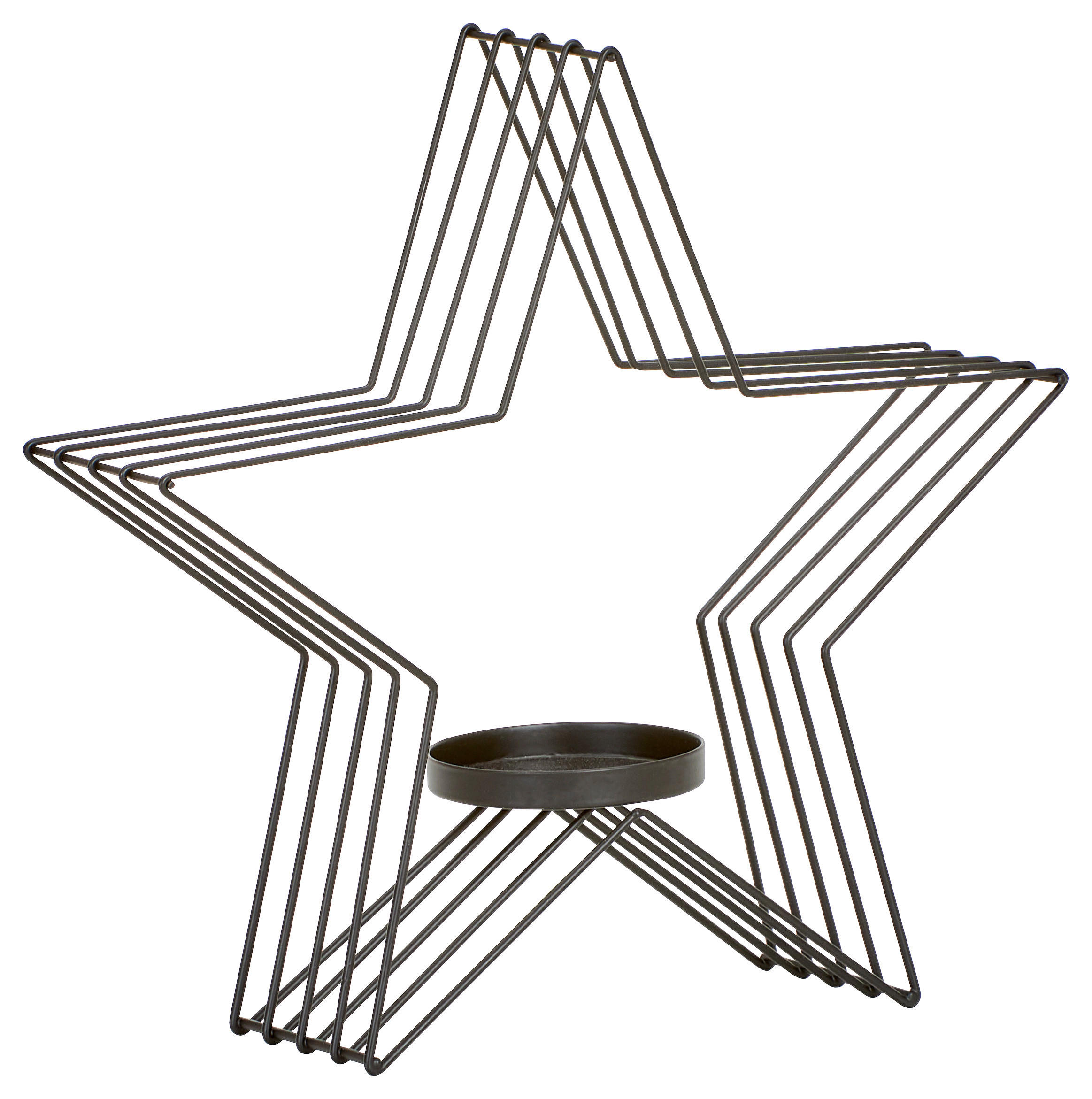 KERZENHALTER - Schwarz, KONVENTIONELL, Metall (7,5/20/20cm) - X-Mas
