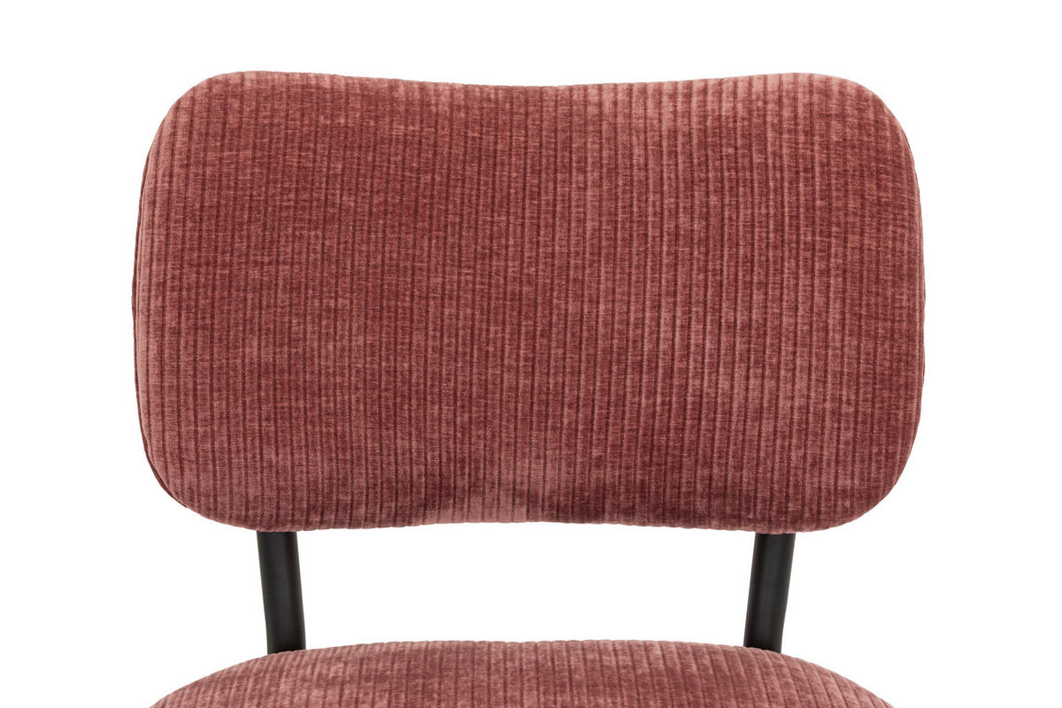 SESSEL in Cord Koralle  - Koralle/Schwarz, Design, Textil/Metall (62/76/65,5cm) - P & B