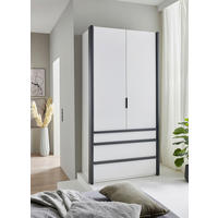 FALTTÜRENSCHRANK 100/216/58 cm 1-türig Weiß  - Schwarz/Weiß, Design, Holzwerkstoff (100/216/58cm) - Boxxx