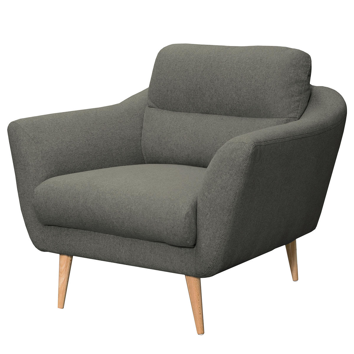 SESSEL in Webstoff Braun  - Buchefarben/Braun, Design, Holz/Textil (92/87/88cm) - Livetastic