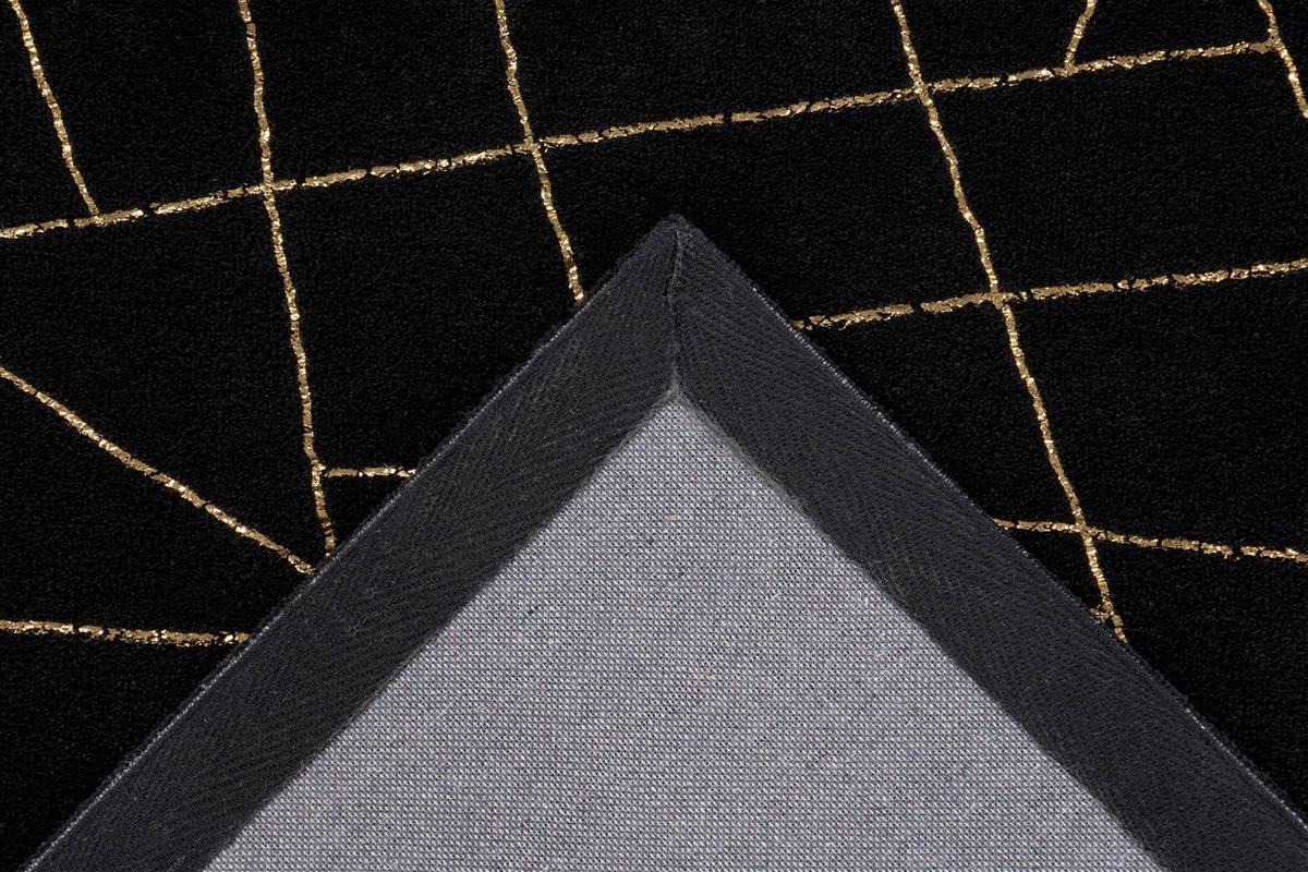 FLACHWEBETEPPICH 120/170 cm Bijou 125 Schwarz / Gold  - Goldfarben/Schwarz, Konventionell, Textil (120/170cm)