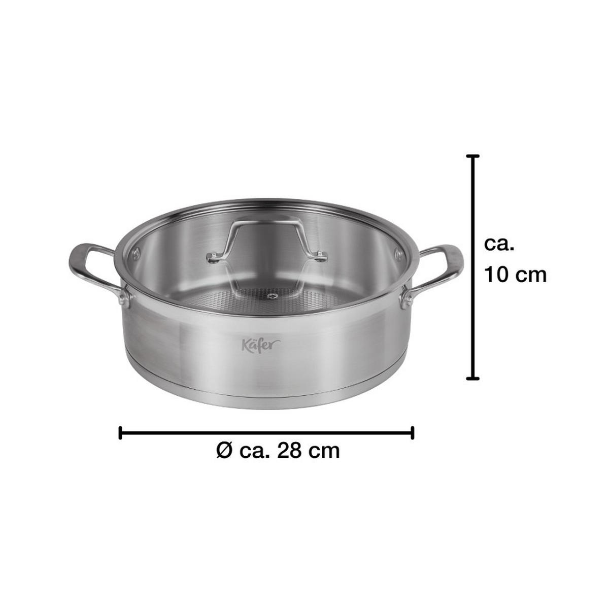 TÁLALÓSERPENYŐ 28 cm  - nemesacélszínű, Basics, fém (28cm) - Käfer