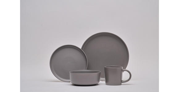 KOMBISERVICE Grau Salerno 16-teilig 4 Personen  - Grau, Trend, Keramik - Novel