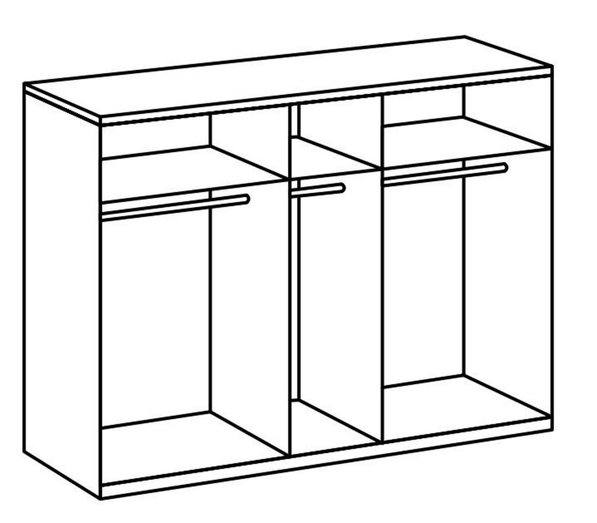 DREHTÜRENSCHRANK in Weiss, Eichefarben  - Chromfarben/Weiss, Modern, Holzwerkstoff (250/216/58cm) - MID.YOU