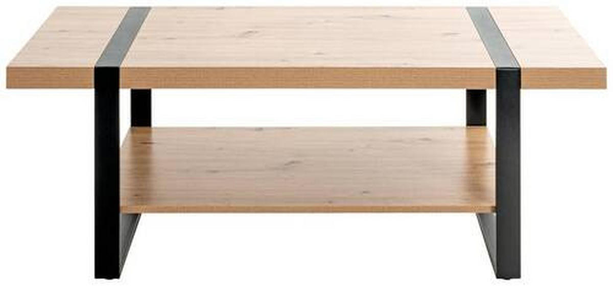 COUCHTISCH in Metall, Holzwerkstoff 120/60/45 cm  - Eichefarben/Schwarz, Design, Holzwerkstoff/Metall (120/60/45cm)