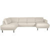 SOFFA i flatväv beige  - beige/svart, Design, metall/trä (310/78/197cm) - Pure Home Comfort