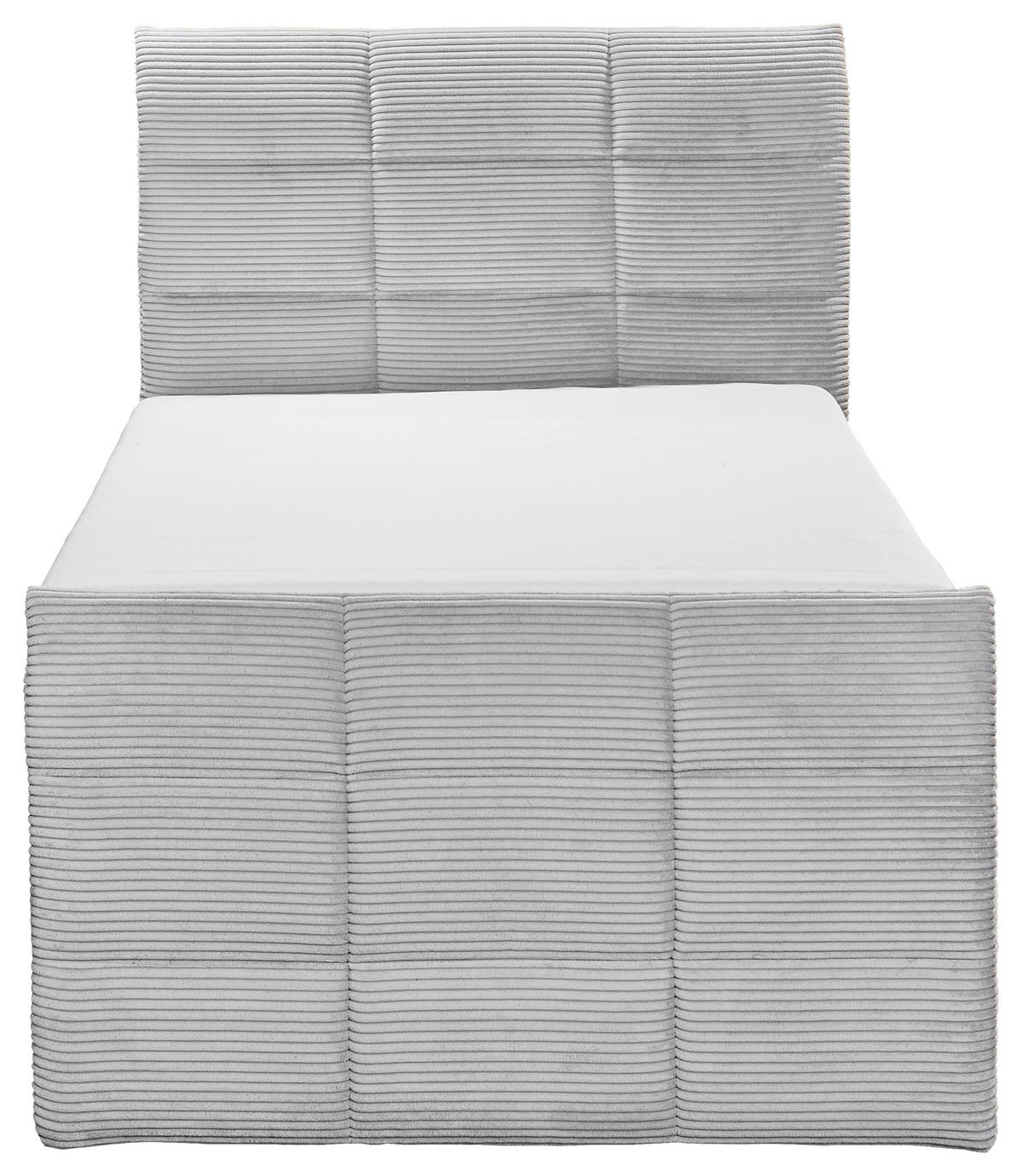 BOXSPRINGBETT 100/200 cm  in Hellgrau  - Hellgrau/Schwarz, Modern, Holzwerkstoff/Kunststoff (100/200cm) - MID.YOU