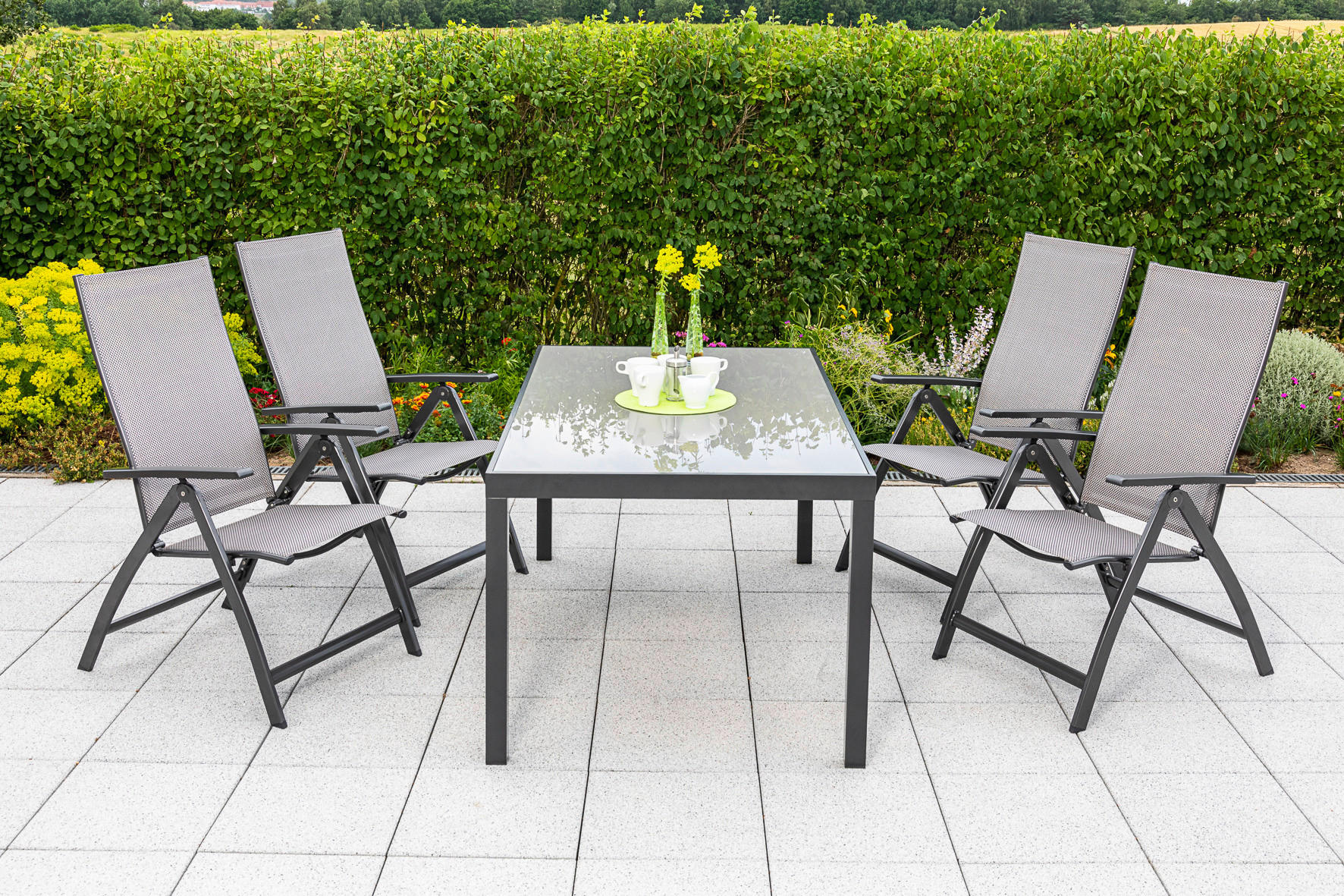 Gardenson GARTENKLAPPSESSEL Graphit, Grau 58cm × 71cm × 111cm