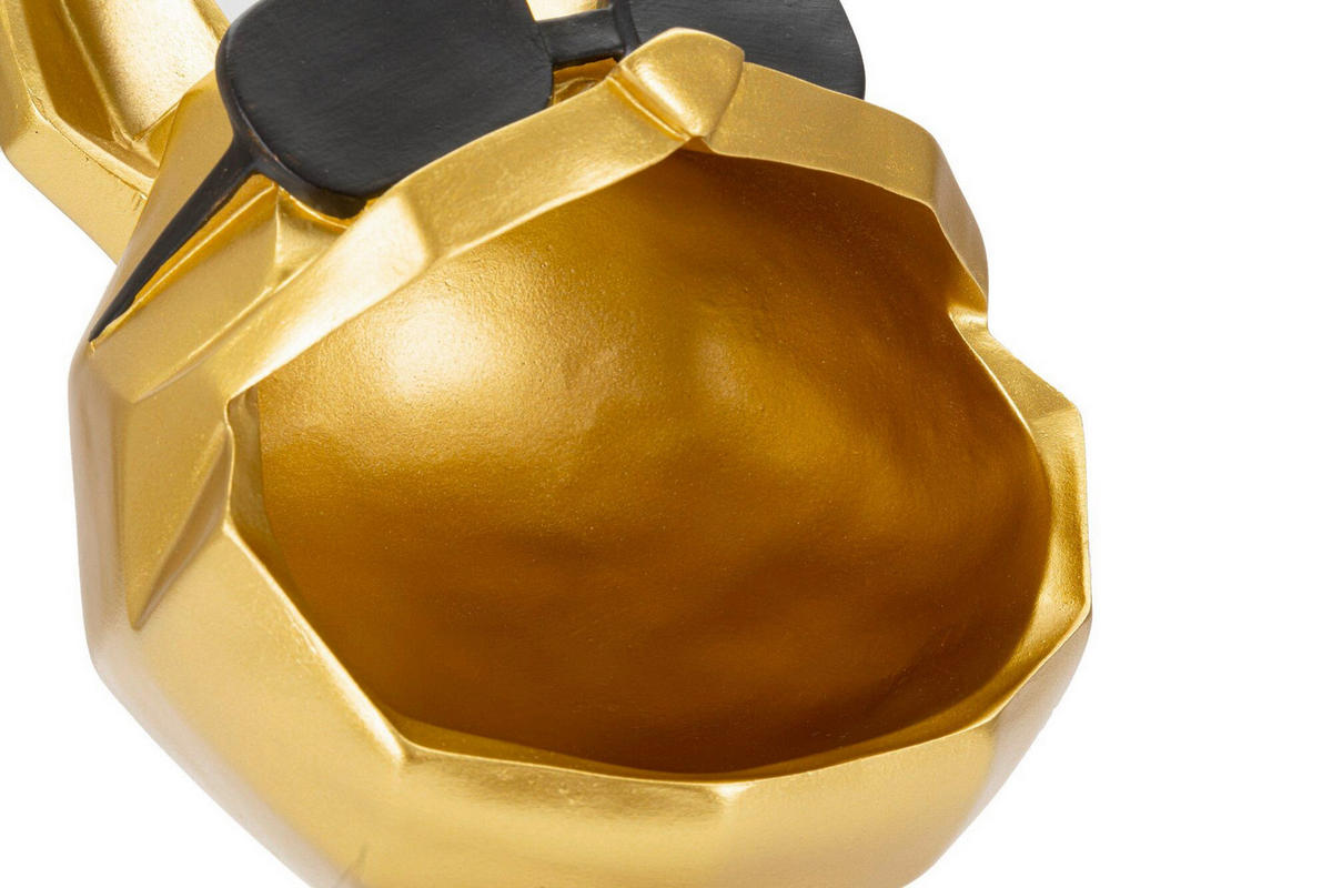 SKULPTUR - Goldfarben/Schwarz, Basics, Kunststoff (17/23.5/17cm)