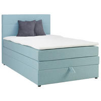 BOXSPRINGBETT 120/200 cm  in Hellblau  - Schwarz/Hellblau, Konventionell, Kunststoff/Textil (120/200cm) - Welnova