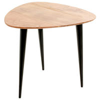 BEISTELLTISCH 46/46/41 cm Akazie massiv Schwarz, Akaziefarben Freiform  - Schwarz/Akaziefarben, KONVENTIONELL, Holz/Metall (46/46/41cm)