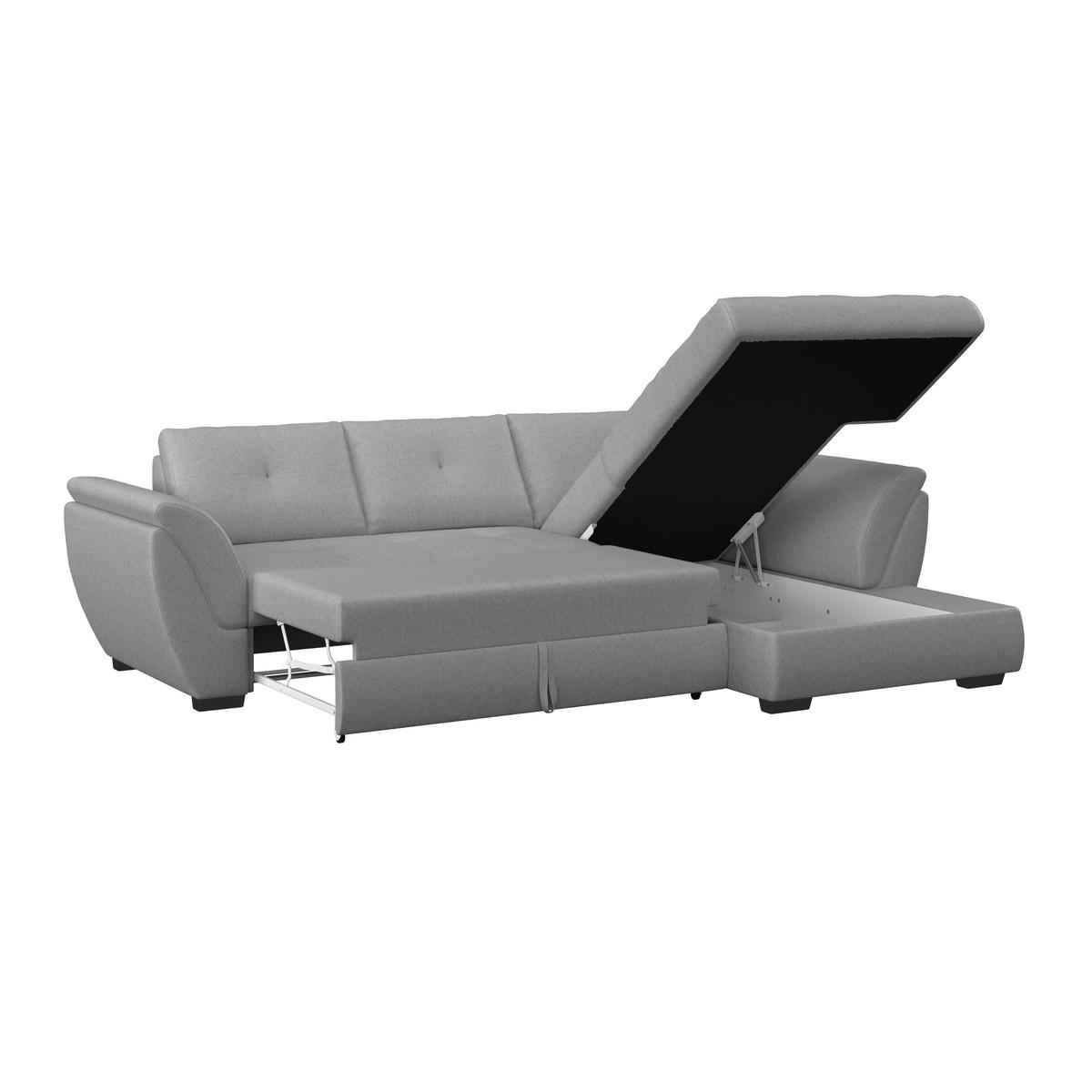 ECKSOFA in Webstoff Grau  - Schwarz/Grau, Design, Kunststoff/Textil (278/187cm) - Livetastic