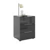 NACHTSCHRANK 45/60/40 cm  - Chromfarben/Anthrazit, Basics, Glas/Holzwerkstoff (45/60/40cm)