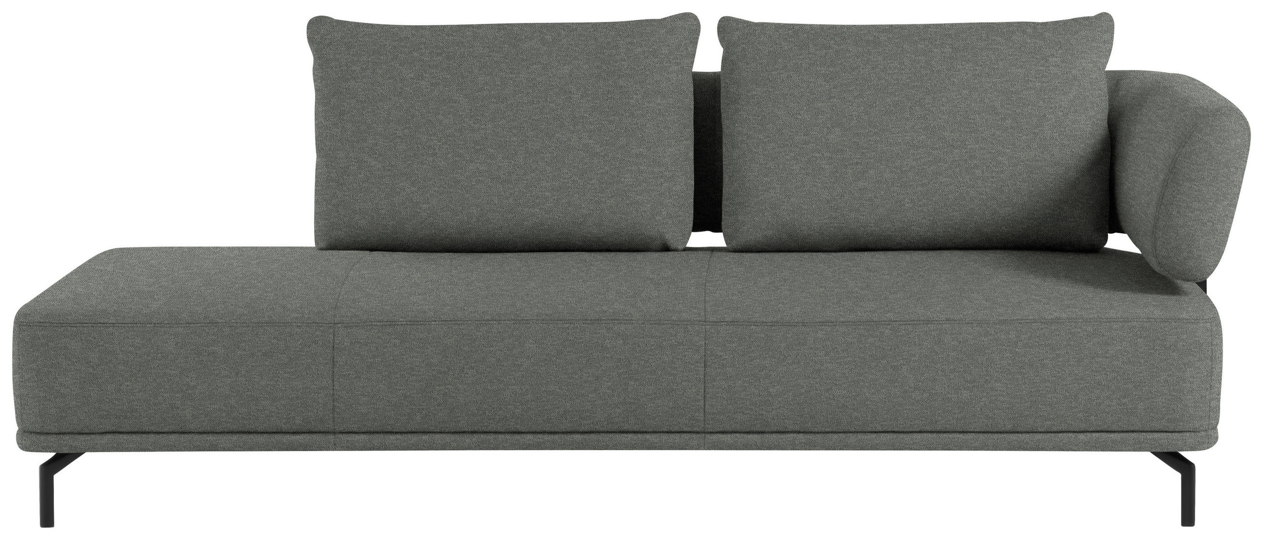 RÉCAMIERE Grau, Grün Flachgewebe  - Schwarz/Grau, Design, Textil/Metall (227/89/101cm) - Dieter Knoll